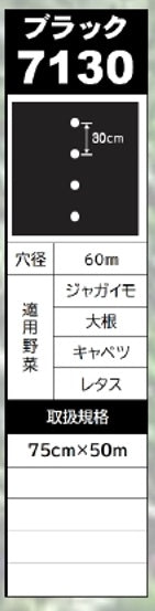 穴あきホールマルチ 黒 7130 0.02×75×50