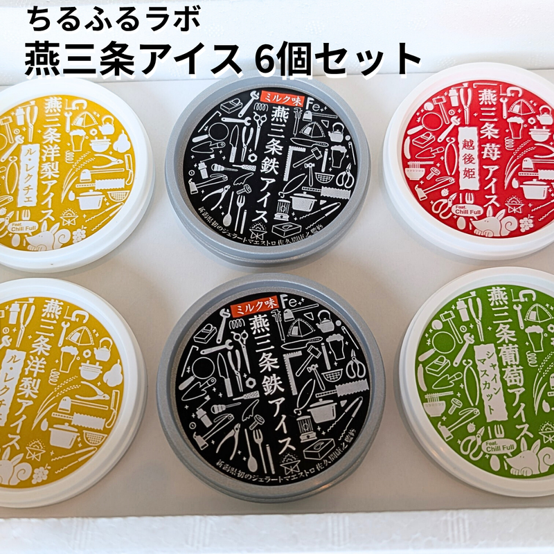 アイス 【ちるふるラボ】 選べる 燕三条アイス 6個セット 追い鉄5本付 鉄（ミルク) シャインマスカット ルレクチェ 越後姫 新潟県三条市