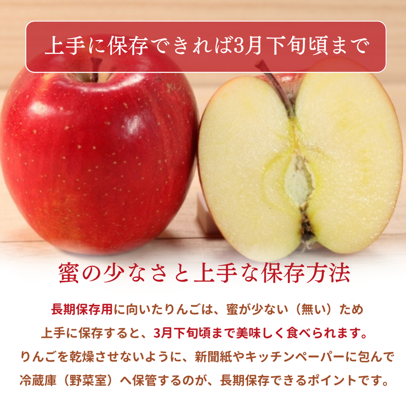 りんご 【ふんどのりんごや】 ふじ  蜜無し 長期保存用 5kg  16～18個 福島県須賀川《2/上旬～2/中旬より出荷》