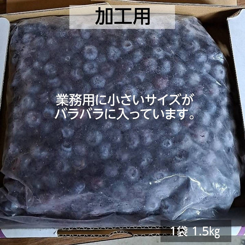 冷凍ブルーベリー 加工用 業務用 3kg(1.5kg×2袋) 国産 福島県 冷凍 フルーツ 果物